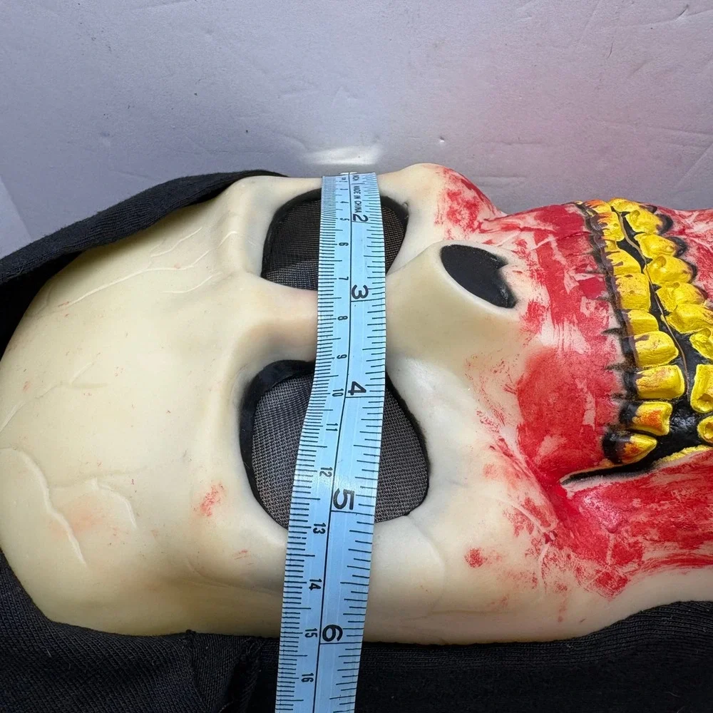 Vintage Easter Unlimited Skull Mask Black Bloody Grim Reaper Halloween